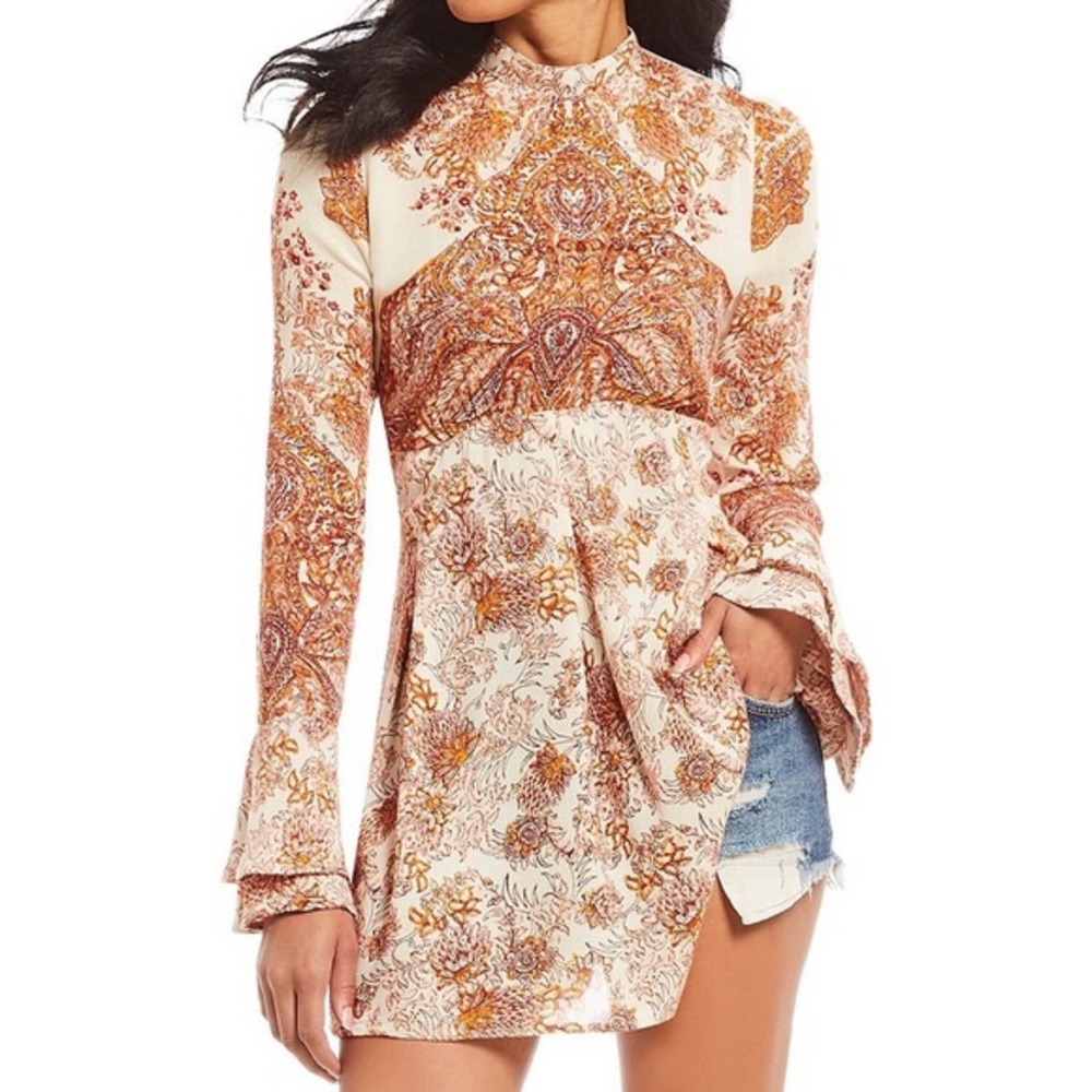 FREE PEOPLE LADY LUCK IVORY TUNIC NWT